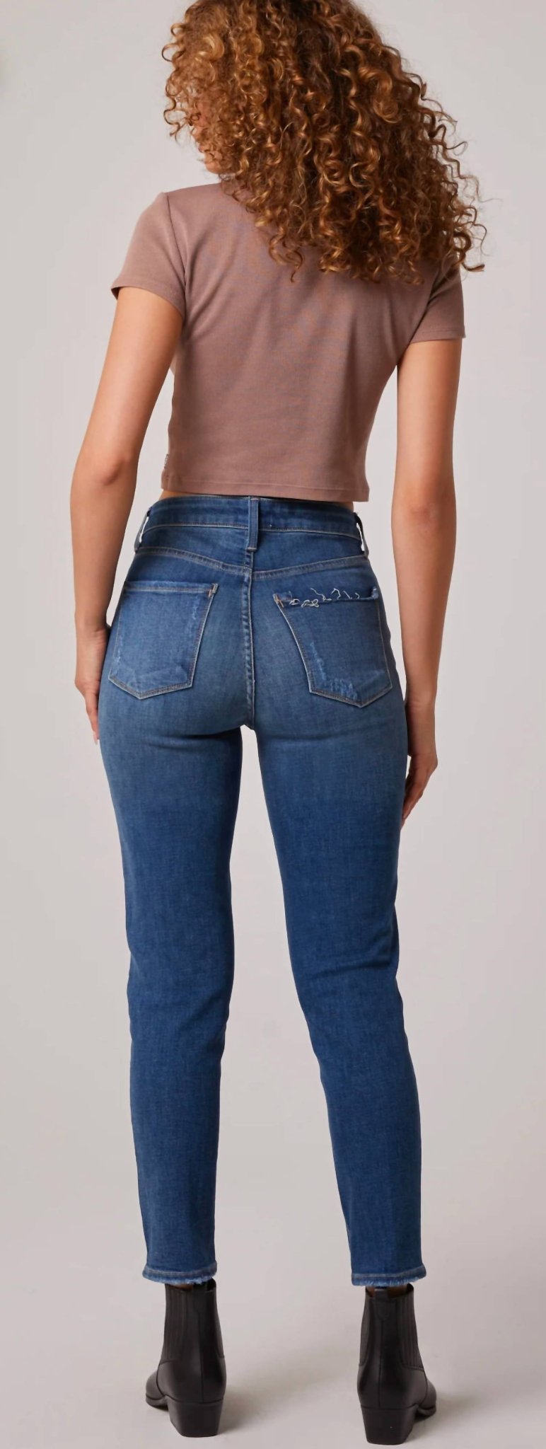 Edyson - Everette High Rise Mom Jean - blue - clothing - cotton - blend