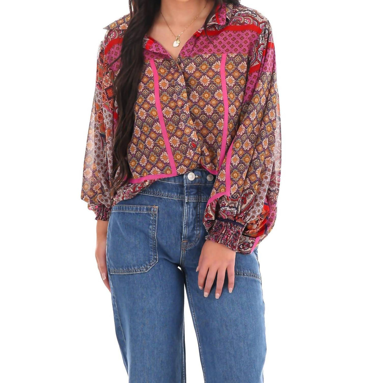Ee:Some - Boho Puff Sleeve Top