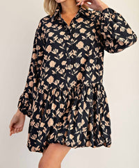 Ee:Some - Bubble Hem Floral Mini Dress