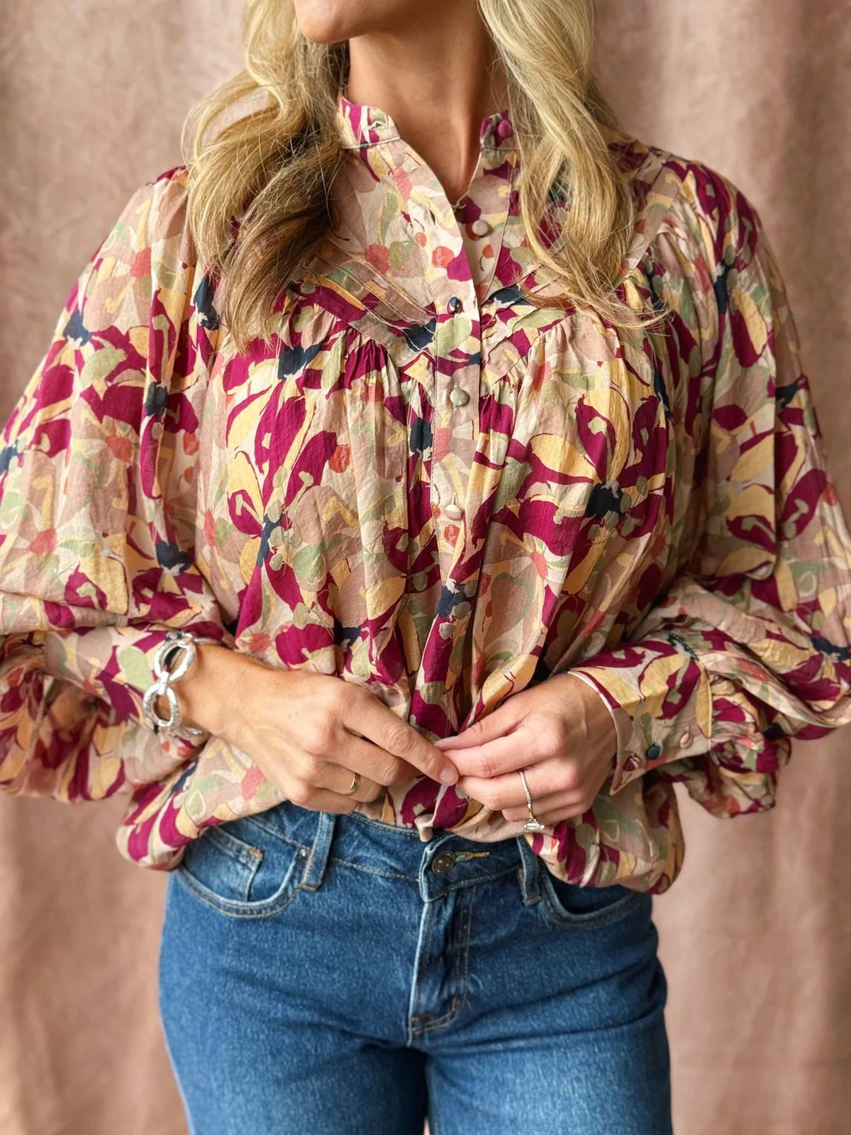 Ee:Some - Button Down Printed Blouse