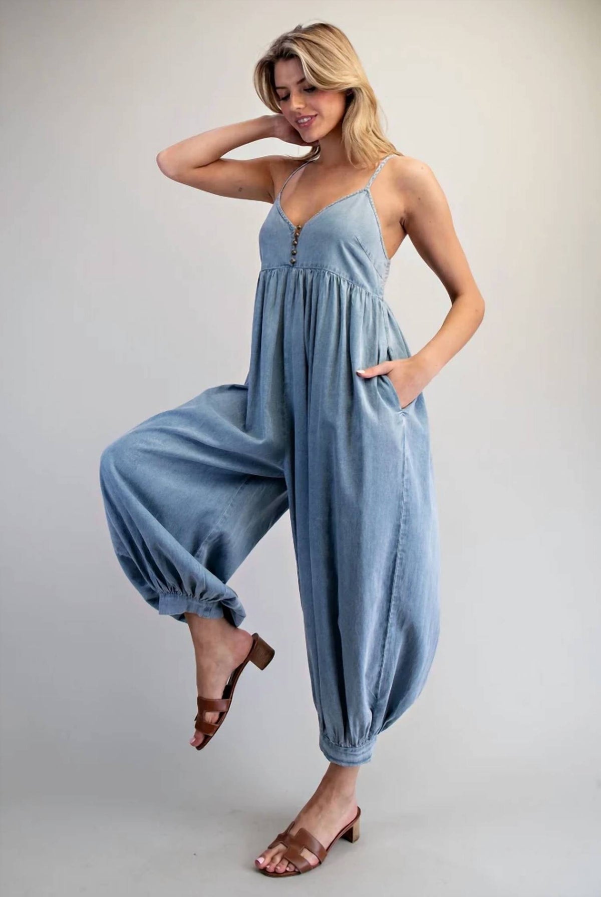 Ee:Some - Denim Bubble Romper