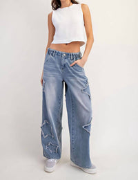 Ee:Some - Karina Star Denim Pants
