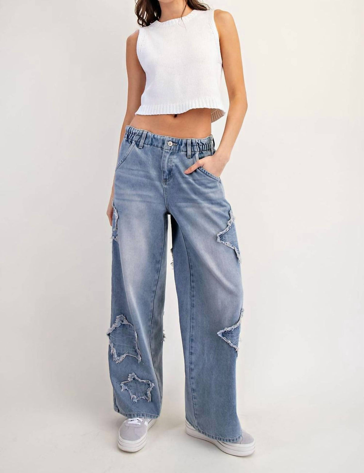 Ee:Some - Karina Star Denim Pants