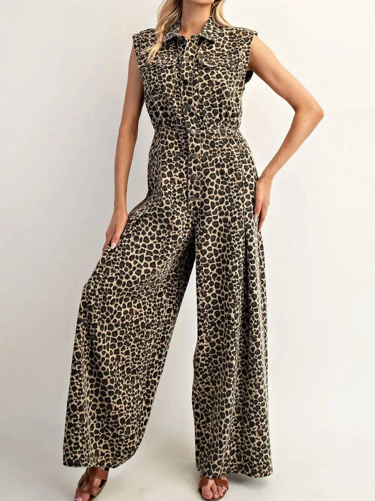Ee:Some - Print Sleeveless Jumpsuit