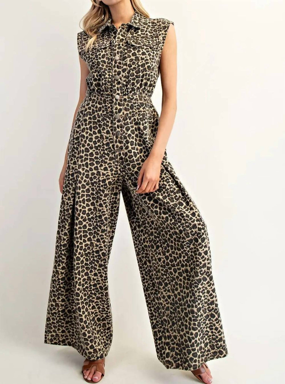 Ee:Some - Print Sleeveless Jumpsuit
