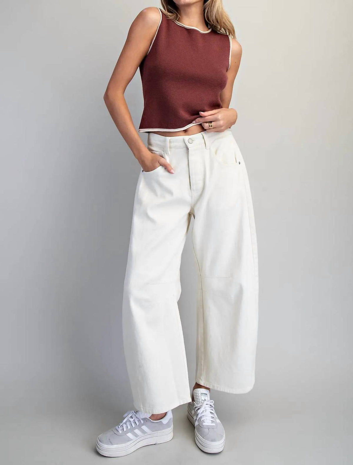 Ee:Some - Mineral Washed Barrel Leg Pant