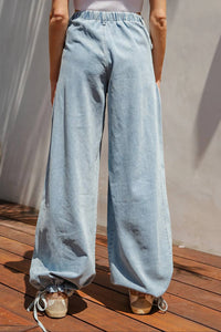 Ee:Some - Mineral Washed Denim Cinch Pants