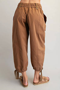 Ee:Some - Mineral Washed Tied Cuff Jogger Pants