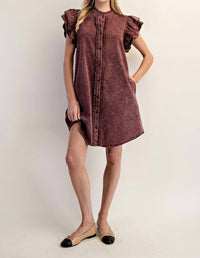 Ee:Some - Pixie Flutter Sleeve Dress