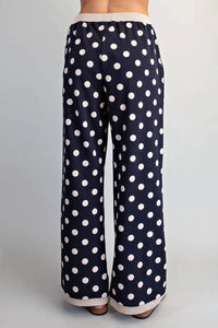 Ee:Some - Polka Dot Contrast Trim Pants