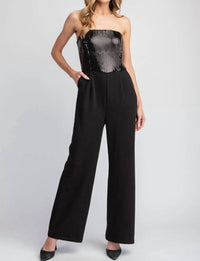 Ee:Some - Sequin Strapless Jumpsuit