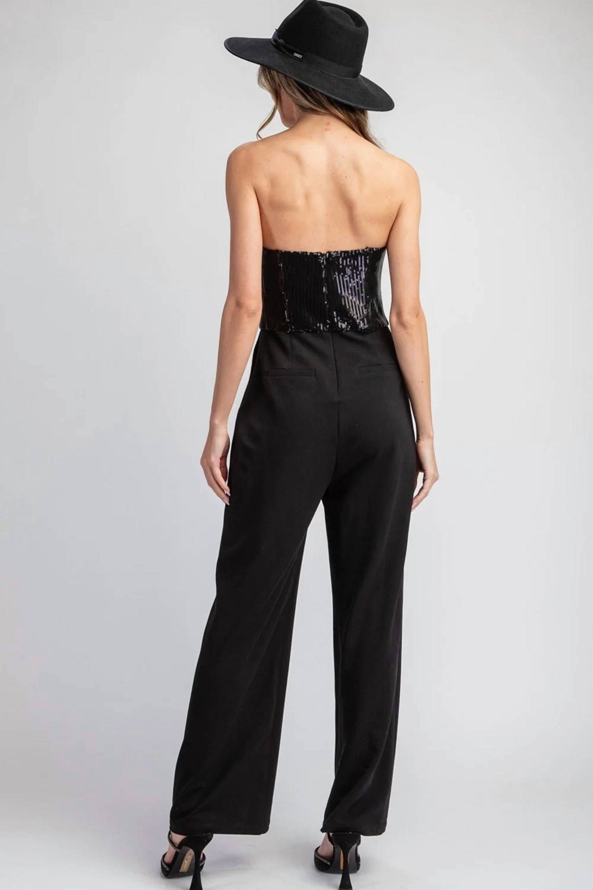 Ee:Some - Sequin Strapless Jumpsuit