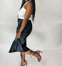Ee:Some - Skylar Satin Midi Skirt