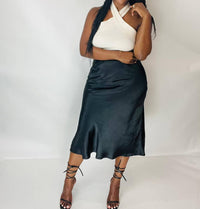 Ee:Some - Skylar Satin Midi Skirt