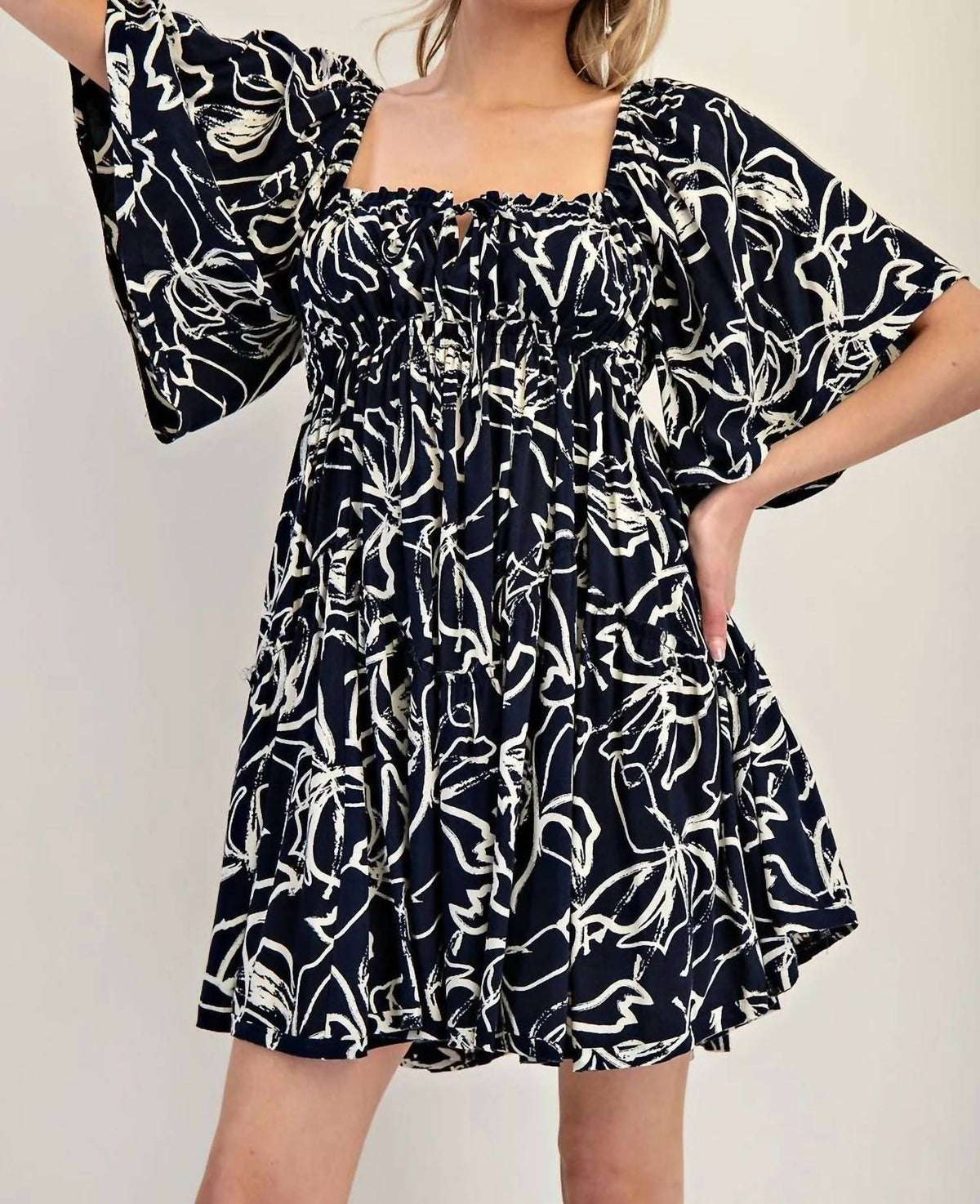 Ee:Some - Square Neck Mini Dress