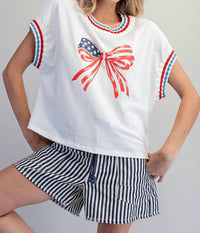 Ee:Some - Usa Graphic Bow Top