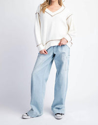 Ee:Some - V-neck Loose Fit Top