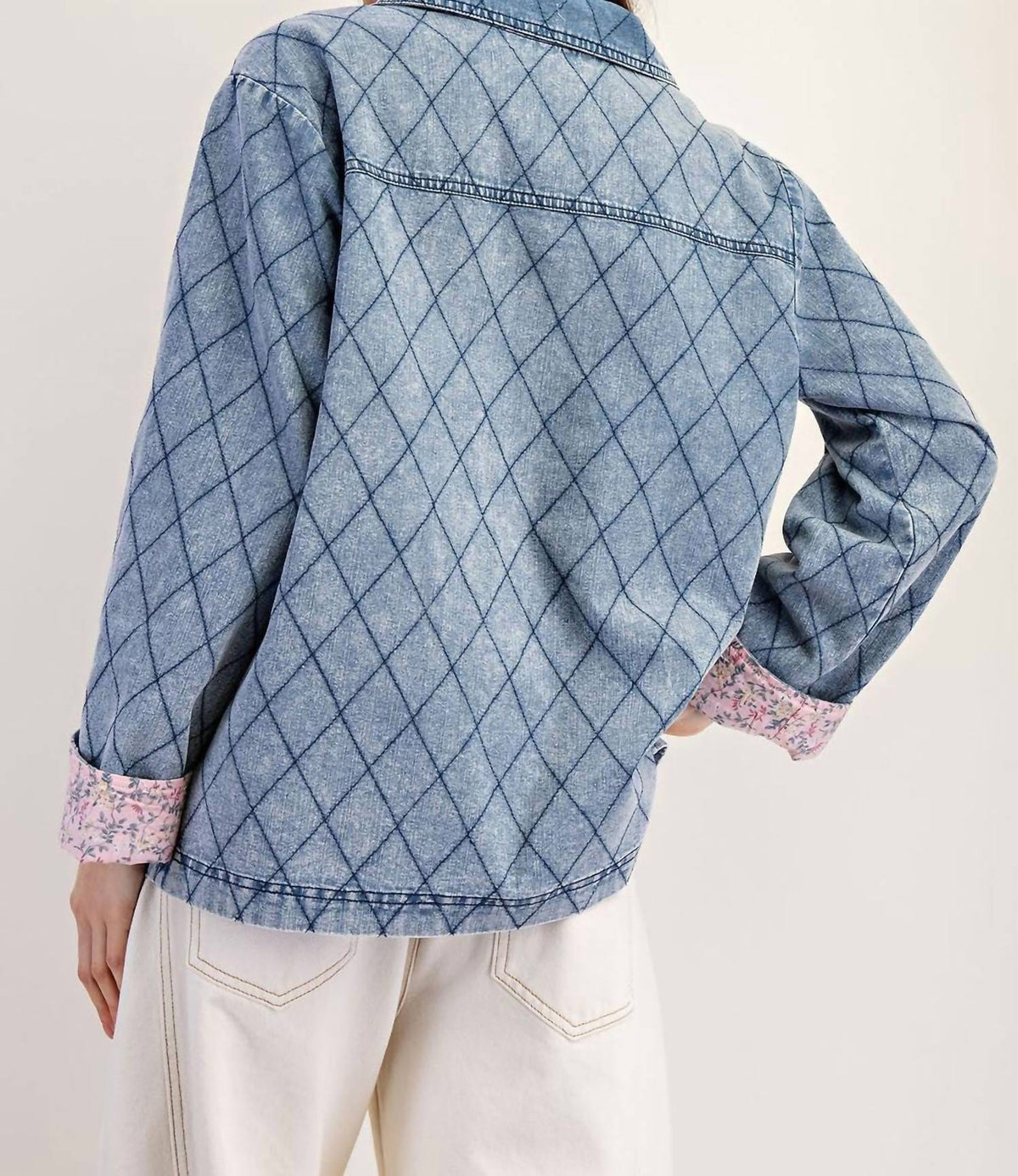 Ee:Some - Washed Denim Quilted Jacket