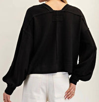 Ee:Some - Women's Textured Balloon Sleeve Top