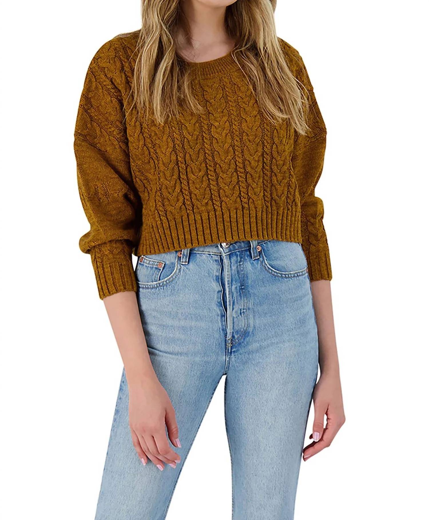 Bb Dakota - Crop Cable Knit Sweater