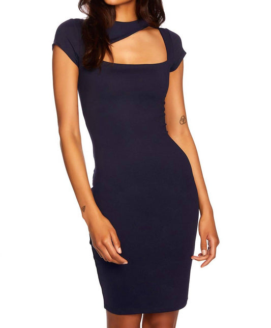 SHORT SLEEVE CUT OUT MIDI DRESS