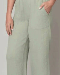 Eightyfive - Cotton Gauze Pull Wide Leg Pant