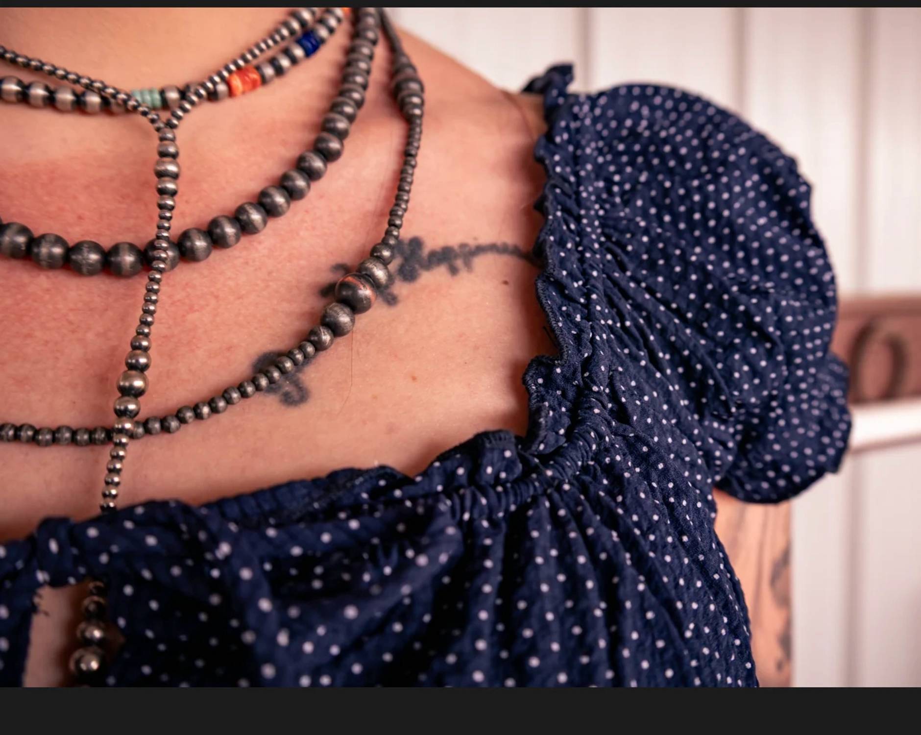 Buttermelon - Polka Dot Ruched Drawstring Crop Top