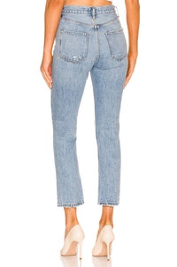 AGOLDE Women's Riley Crop Highrise Straight Jeans in blitz - women's jeans - view 6