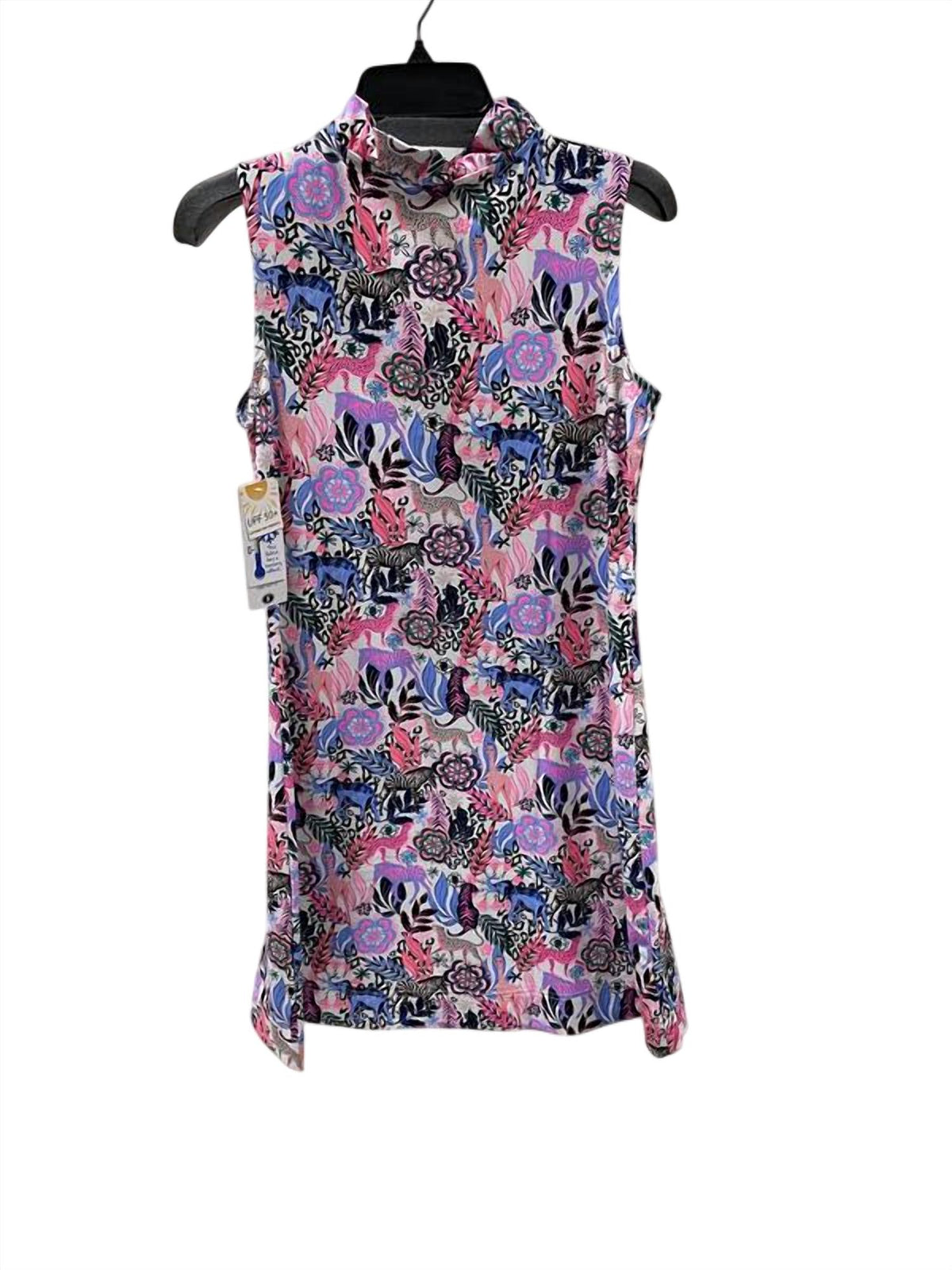 Lulu-B - Women's Jungle Print Sleeveless Safari Dress