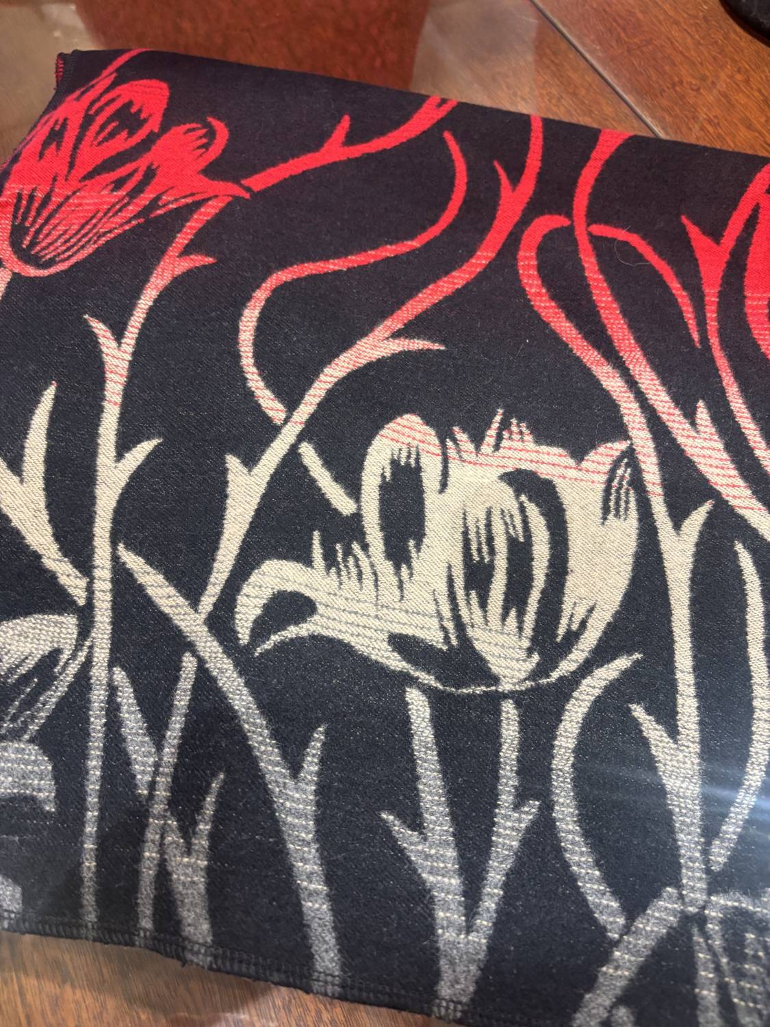 Rapti Fashion - floral design cashmere poncho