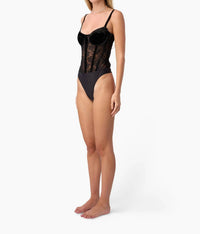 Cami Nyc - Valentyna Velvet Corset Bodysuit