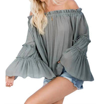 Sweet Lovely By Jen - Off Shoulder Tiered Sleeve Top