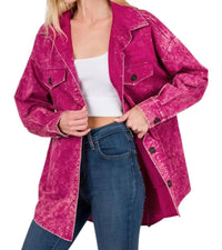 Zenana - Oversized Vintage Washed Shacket