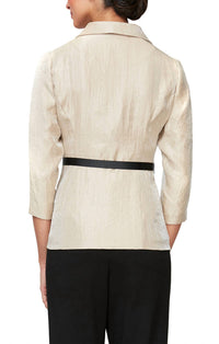 Alex Evenings - Button Front Blouse With Tie Belt