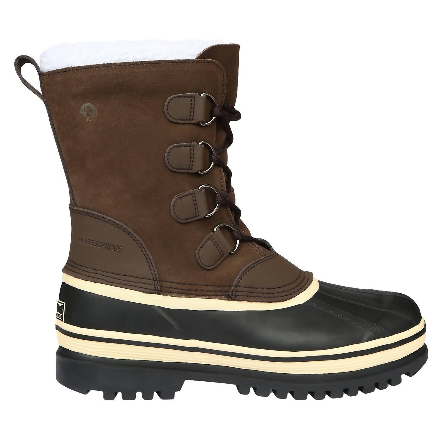 Northside Men's Back Country Waterproof Snow Boots in brown - men's shoe - detail view