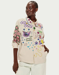 Me369 - Briann Embroidered Denim Jacket