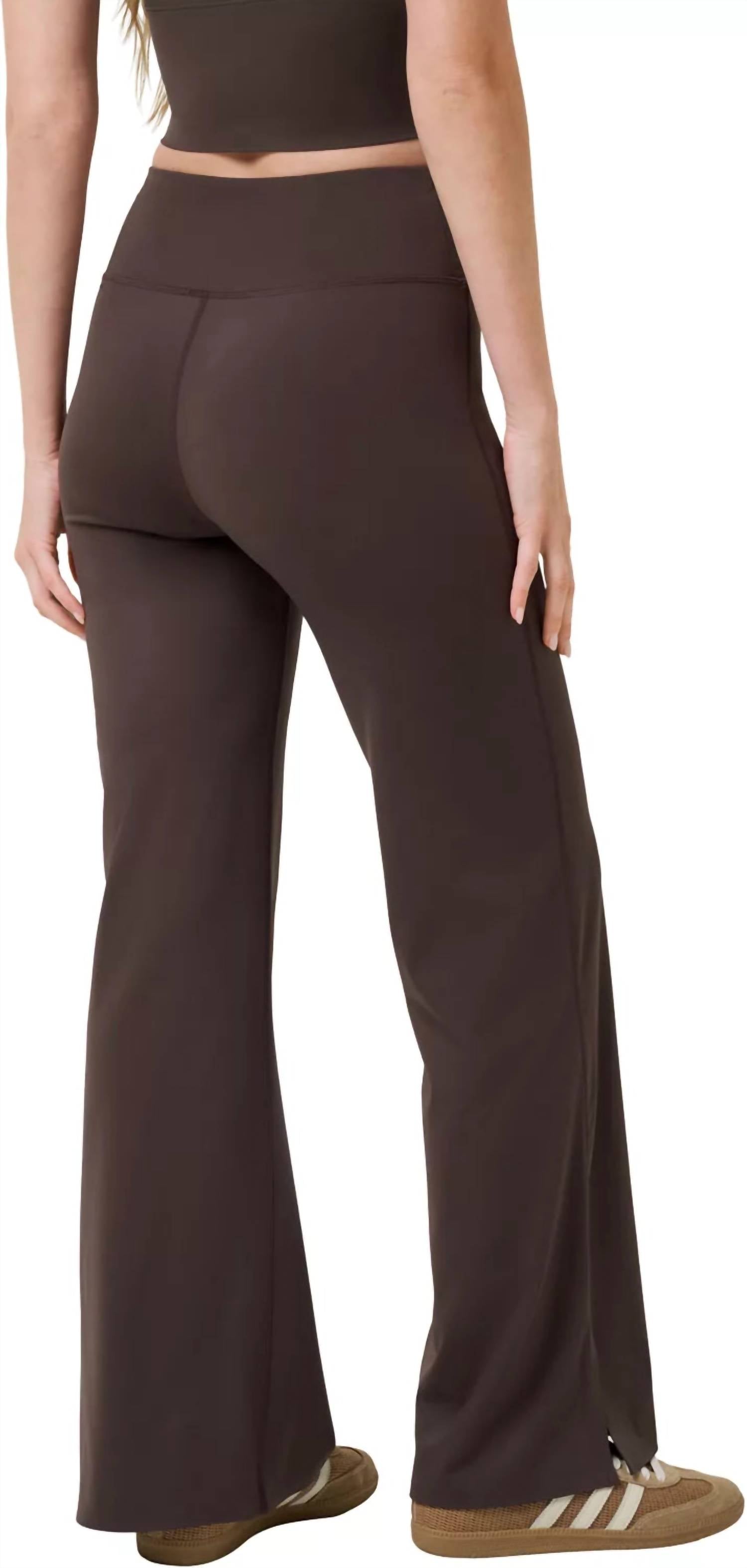 Travis Matthew Moveknit Bonded Wide Leg Pants in coffee grounds - women's pants - alternate view