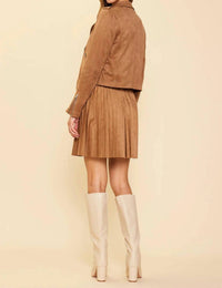 Skies Are Blue - Faux Suede Motto Jacket