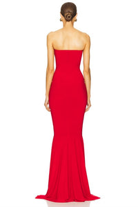 Norma Kamali - Strapless Shirred Front Fishtail Gown