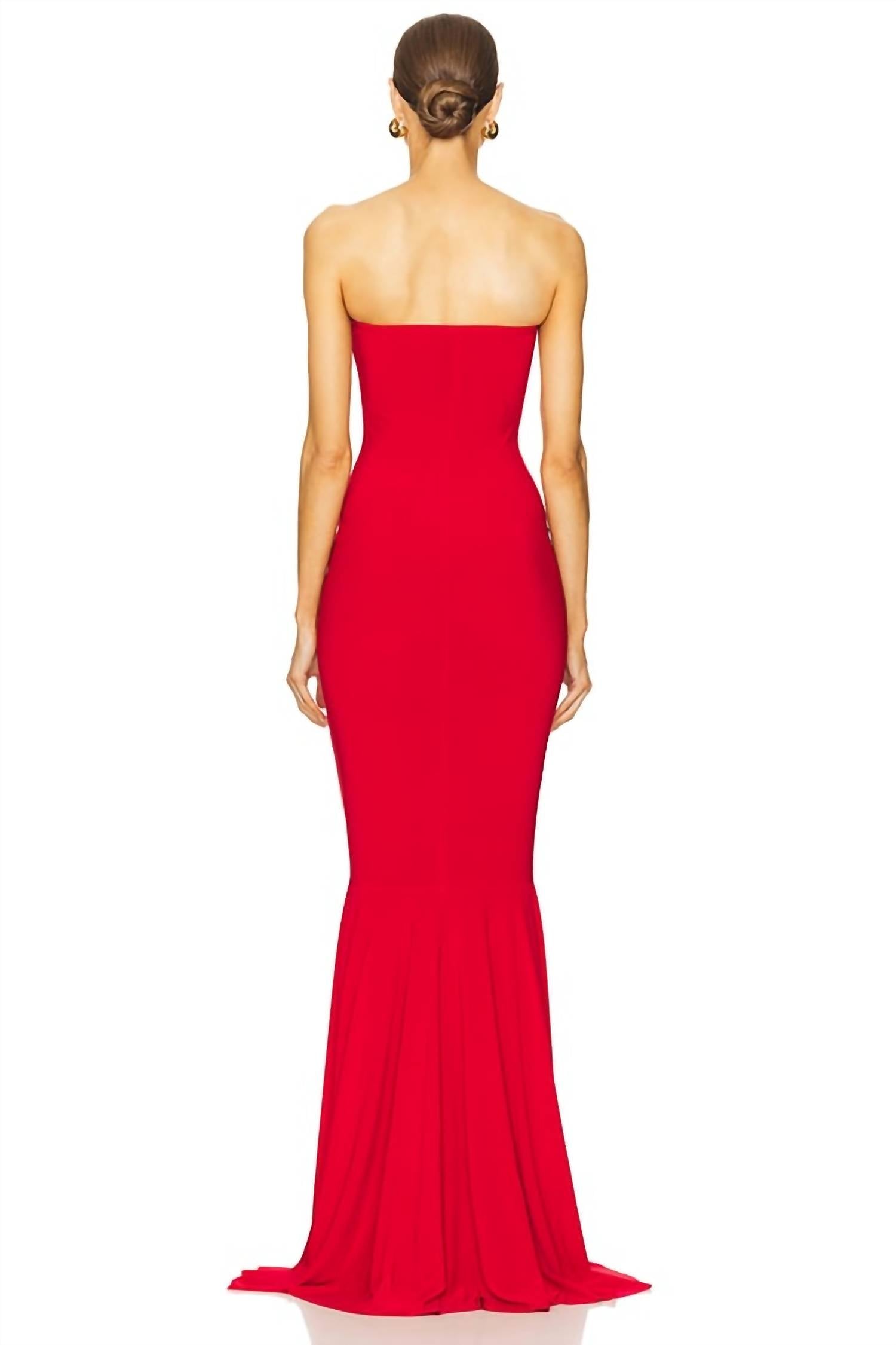 Norma Kamali - Strapless Shirred Front Fishtail Gown