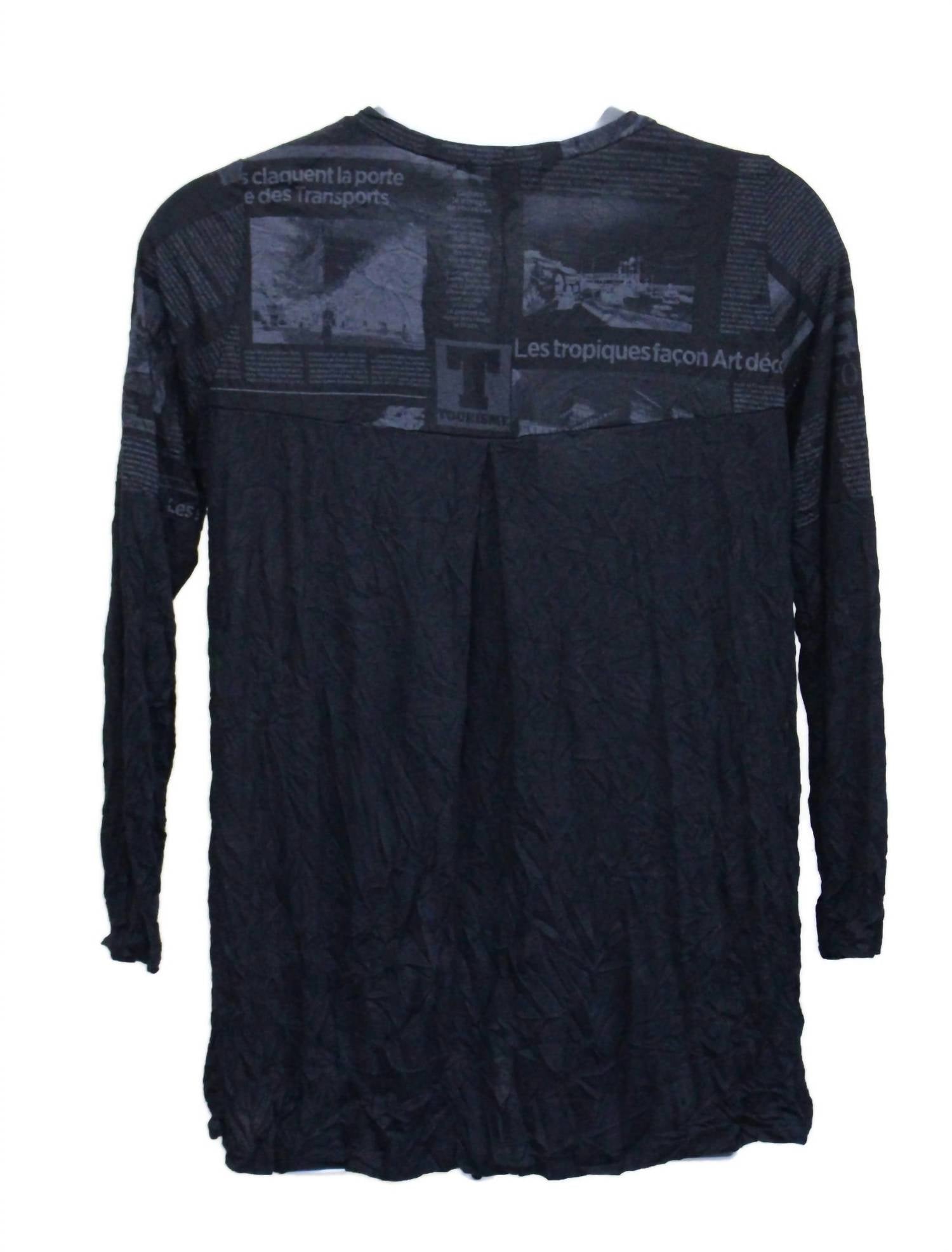 Comfy Usa - Women's Newsprint Crinkle Top