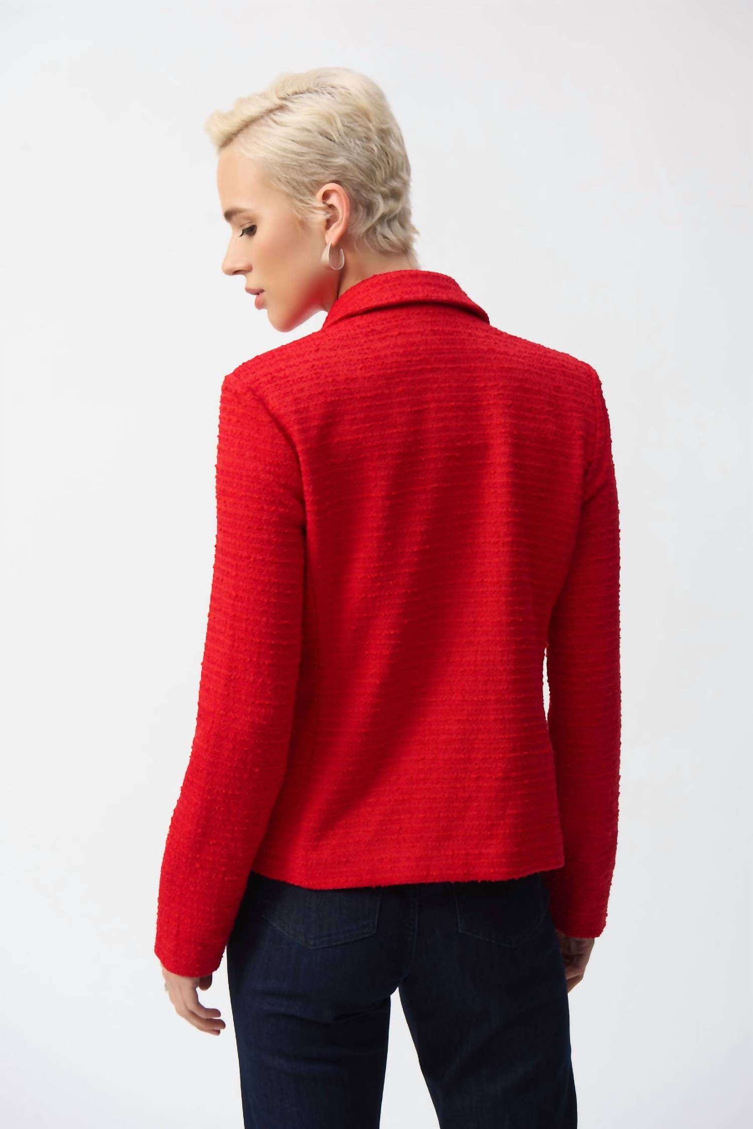 Joseph Ribkoff One Button Jacket in radiant red - women's jacket - alternate view