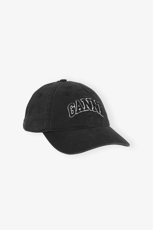 Ganni - Women's Washed Cotton Canvas Embroidered Logo Cap