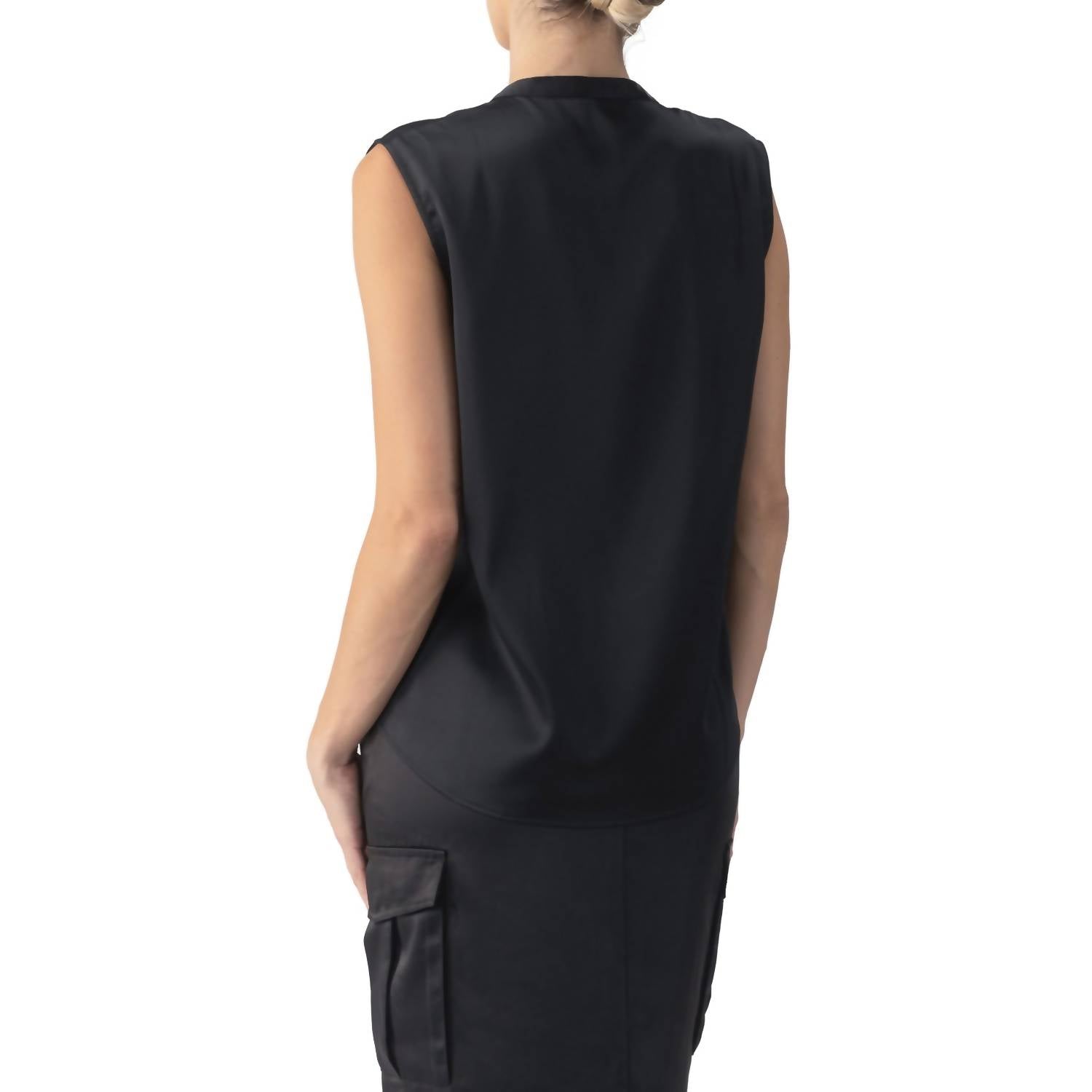 Sanctuary - Tie Neck Satin Shell Top
