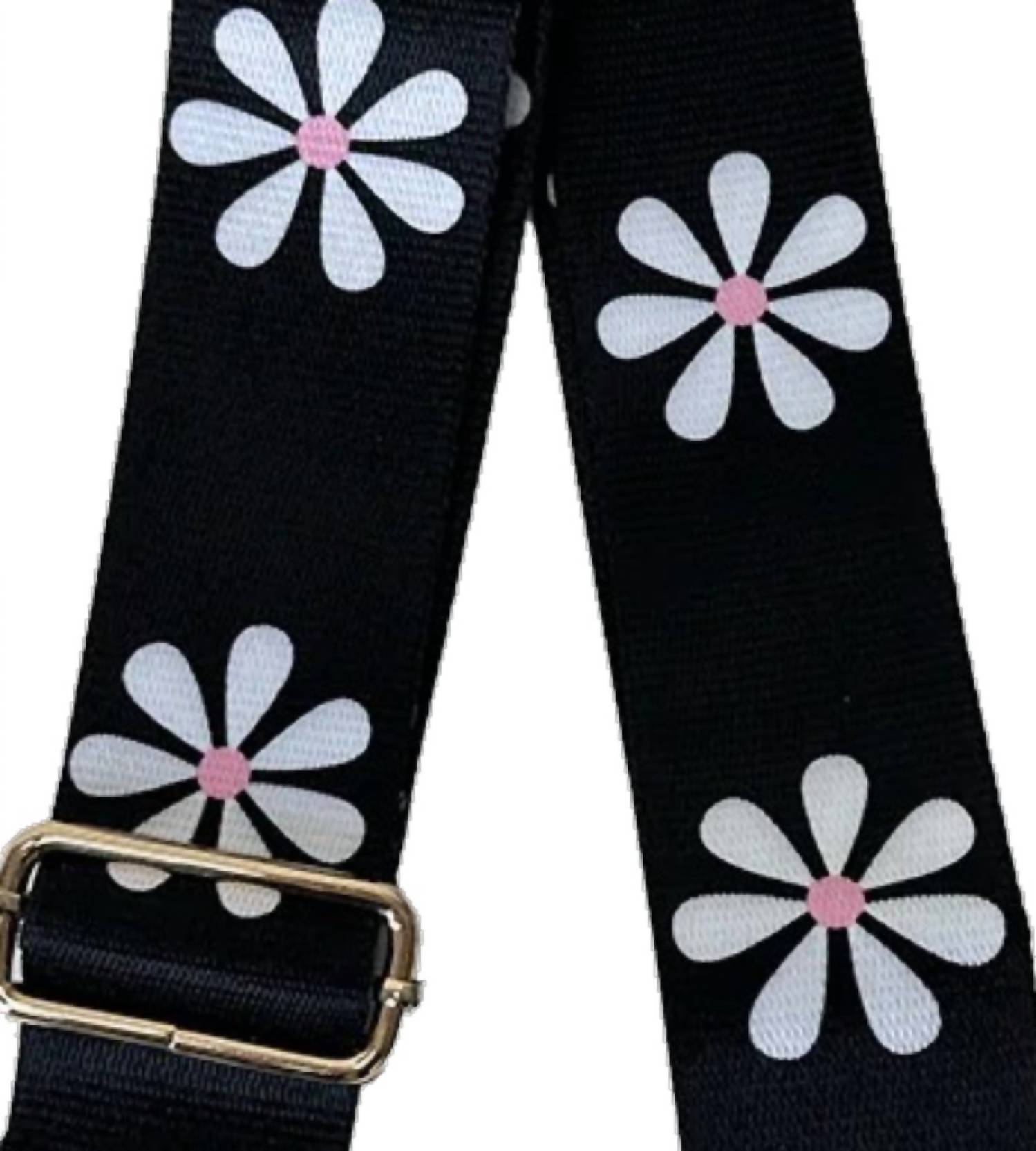 AHDORNED Women's Sports Guitar Straps in black flower - women's item - detail view