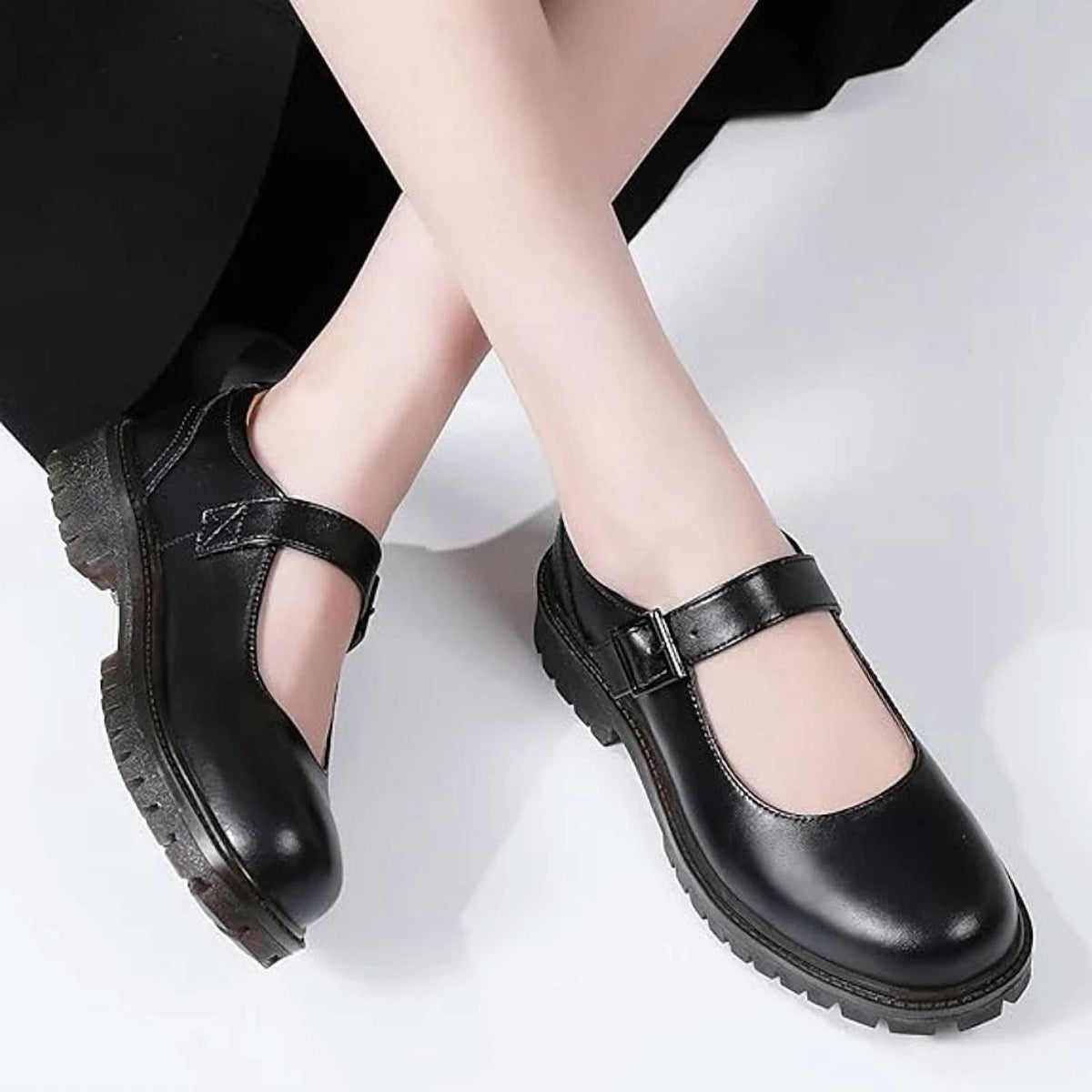 Xmm - Women's Platform Mary Jane Buckle Strap Shoes