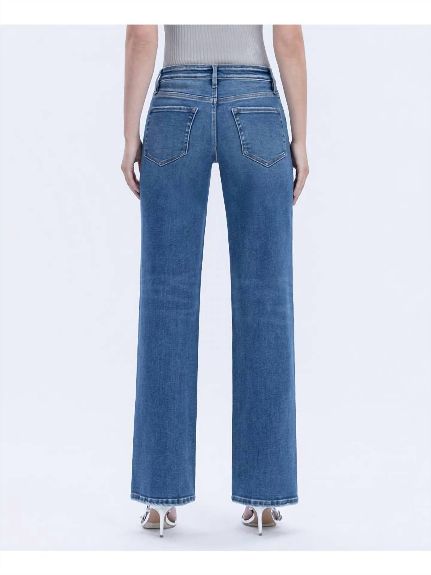 Vervet By Flying Monkey - Aileeah High Rise Full Length Slim Wide Jeans