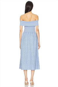 Astr - Mixed Media Off Shoulder Dress