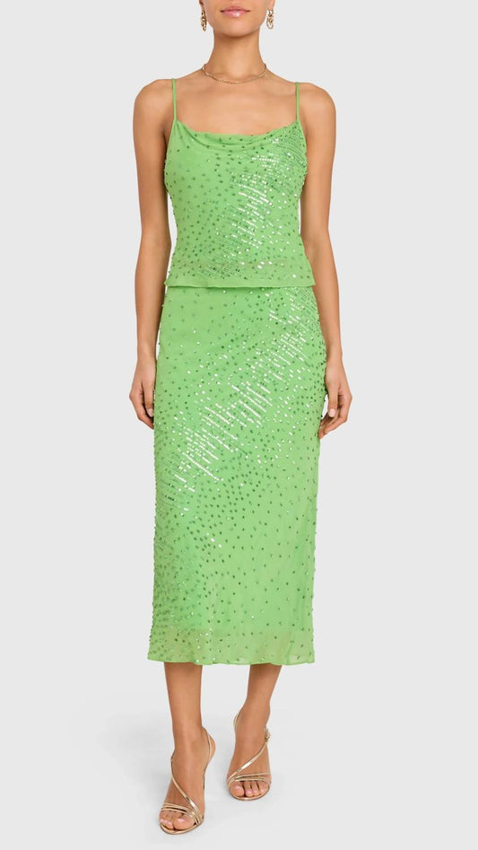 Amanda Uprichard - Noella Sequin Chiffon Midi Skirt