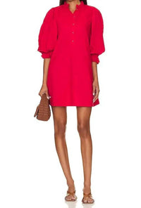 Sincerely Ours - Pleated Sleeve Mini Dress